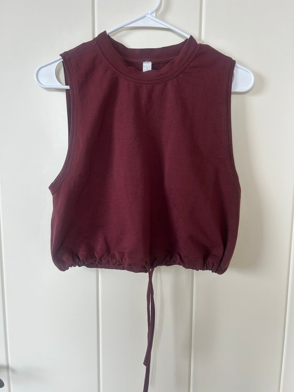 Lululemon Dark Red/Merlot Adapt To You Adjustable Cinch Hem Muscle Top Size 4